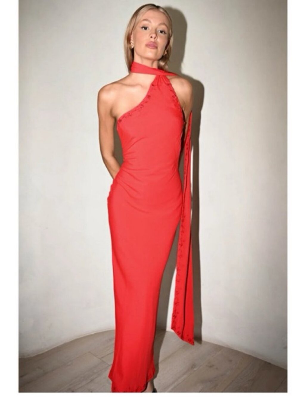Yellow the Label Hendricks One Shoulder Dress — Red